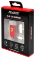 Автозарядка Ferrari 2xUSB 2.1A + 2 кабеля 8 pin и 30 pin FERUCC2UAPRE (красный) с двумя USB портами