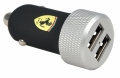 Автозарядка Ferrari 2xUSB 2.1A + 2 кабеля 8 pin и 30 pin FERUCC2UAPBL (черный) с двумя USB портами