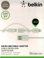 USB дата кабель Belkin 2 в 1 Apple 8 pin/Micro USB (белый)