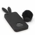 Rabito - чехол для iPhone 4, 4S с ушами кролика и пушистым хвостом (черный)