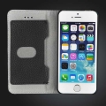 Кожаный чехол книжка Lychee Grain для iPhone 5 / 5S с подставкой и разъемом под карточки