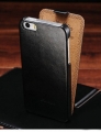 Кожаный чехол с флипом для iPhone 5/5S/SE "блокнот" Leather Flip Case (Black)