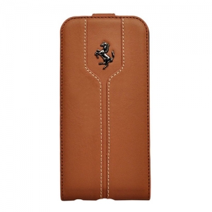 Купить кожаный чехол с флипом для iPhone 6 / 6S Ferrari Montecarlo Flip, Camel (FEMTFLP6KA)