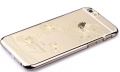 Чехол накладка со стразами для iPhone 6 прозрачный Comma Crystal Flora - Champagne Gold