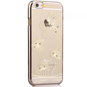 Купить чехол со стразами для iPhone 6 Comma Crystal Flora золотой