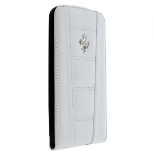 Купить кожаный чехол для iPhone 6 Ferrari Real Leather Flip Case White