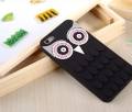 Гелевый 3D чехол накладка с совой для iPhone 5 / 5S / SE Owl style (черный) 