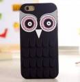 Гелевый 3D чехол накладка с совой для iPhone 5 / 5S / SE Owl style (черный) 