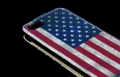 Кожаный чехол блокнот для iPhone 5 / 5S с флагом США USA flag retro style
