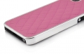 Чехол с кожаной накладкой Diamond для iPhone 5 / 5S (розовый) 