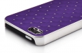 Чехол накладка Rhombus для iPhone 5 / 5S со стразами на объемных ромбах (пурпурная)