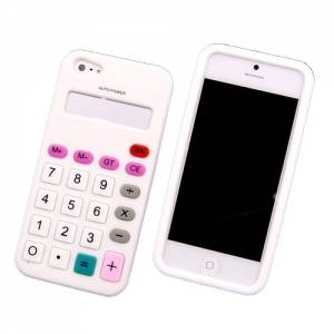 Купить силиконовый чехол калькулятор для iPhone 5 / 5S белый недорого