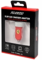 Автозарядка Ferrari 2xUSB 2.1A Slim Rubber FERUCCAD2URE (красный) с двумя USB портами