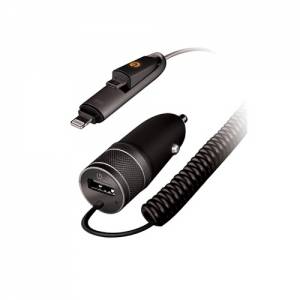 Купить автозарядку EnergEA АЗУ Lumina drive 2в1 кабель Micro USB / Lightning MFI 3.4A, Gunmetal (CAR-LD34-GMT)