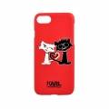 Гелевый чехол для iPhone 7 / 8 Karl Lagerfeld Choupette in love Hard PU Red, KLHCP7CL1RE