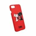 Гелевый чехол для iPhone 7 / 8 Karl Lagerfeld Choupette in love Hard PU Red, KLHCP7CL1RE