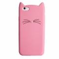 3D чехол с ушками для iPhone 7 / 8 "Котенок с усами" (Pink)