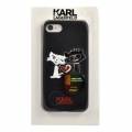 Гелевый чехол для iPhone 7 / 8 Karl Lagerfeld Choupette in love Hard PU Black, KLHCP7CL1BK