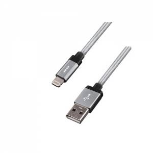 Купить USB кабель EnergEA Alu Blase для iPhone/iPad 8 pin Lightning MFI, Gunmet 1.2 метра (CBL-AB-GMT12)
