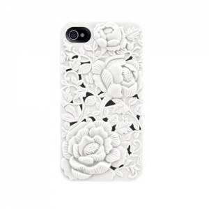 Купить гелевый 3D чехол накладку Blossom с розами для iPhone 6 / 6S (белый)