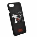 Гелевый чехол для iPhone 7 / 8 Karl Lagerfeld Choupette in love Hard PU Black, KLHCP7CL1BK