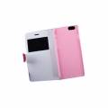 Двухсторонний чехол книжка для iPhone 6/6S X-Fitted Dual Use с приватным окошком Anti Privacy (розовый+белый)