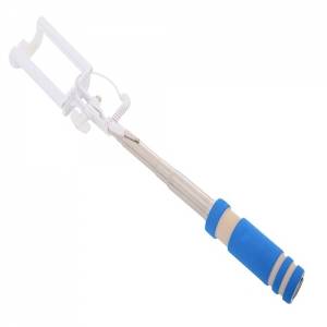 Купить миниатюрный монопод телескопический LP Mini (длина селфи палки от 13 до 60 см.) съемка через разъем для наушников (голубой)