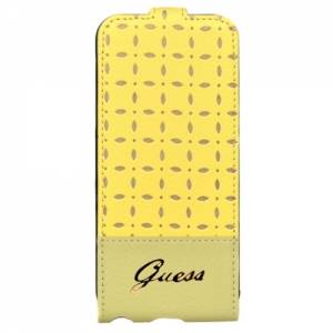 Купить кожаный чехол с флипом для iPhone 5C GIANINA Flip Yellow (GUFLPMPEY)
