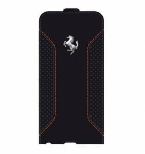 Купить Кожаный чехол Ferrari для iPhone 6 F12 Flip Black с флипом блокнот (черный) FEF12FLP6BL онлайн online интернет-магазин