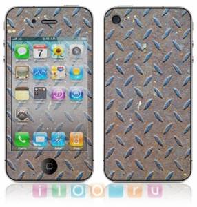 Виниловая наклейка на iPhone 4, 4S - skin Железо на 2 стороны