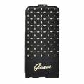 Кожаный чехол с флипом для iPhone 6 / 6S GUESS Gianina Flip, Black (GUFLP6PEB)