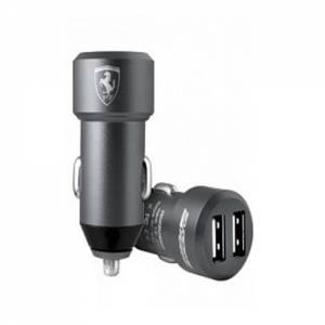Купить автозарядку Ferrari 2xUSB 4.8A Aluminium Dual Grey, FECC2USBGR (серый) с двумя USB портами