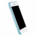 Чехол накладка XINBO Soft Touch для iPhone 5/5S/SE голубой супертонкий 0,3мм (в комплекте пленка)