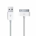 USB кабель 30 pin для iPad 2/3/4, iPhone 4/4S/3GS/iPod белый 1 метр