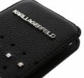 Кожаный чехол с флипом для iPhone 5/5S/SE Karl Lagerfeld TRENDY Flip Black (KLFLP5TRSB)
