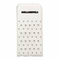 Кожаный чехол с флипом для iPhone 5/5S/SE Karl Lagerfeld TRENDY Flip White (KLFLP5TRSW)