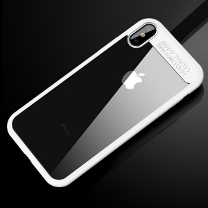 Купить Прозрачный чехол для iPhone X Auto Focus с рамкой (White) по низкой цене с доставкой
