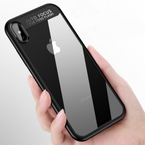 Купить Прозрачный чехол для iPhone X Auto Focus с рамкой (Black) по низкой цене с доставкой
