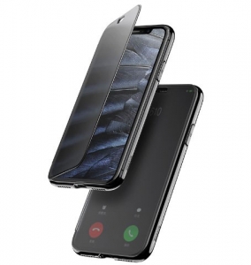 Купить Чехол книжка Baseus для iPhone X с полупрозрачной защитной крышкой Touchable Case (Black) по низкой цене с доставкой
