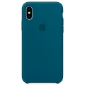 Чехол в стиле Apple Silicone Case для iPhone X под оригинал (Blue) 