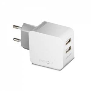 Купить сетевой адаптер EnergEA СЗУ Ampcharge, 2 USB White 3.4A (DU-WAEU-17W)