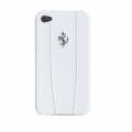 Кожаный чехол накладка для iPhone 4/4S Ferrari Modena Hard White (FEMO4MWH)