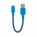 Короткий USB кабель EnergEA Nylotough Micro-Usb, Blue 16 см. (CBL-NTAM-BLU016)