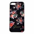 Гелевый чехол накладка Guess для iPhone 5/5S/SE с розами BLOSSOM Hard TPU, Black (GUHCPSEFPRBK)