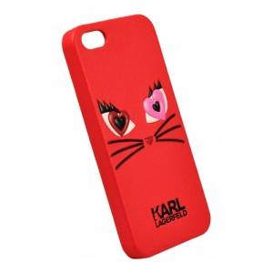 Купить чехол накладка Karl Lagerfeld для iPhone 5/5S/SE Choupette in love 2, Red (KLHCPSECL2RE)