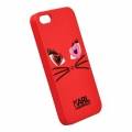 Чехол накладка Karl Lagerfeld для iPhone 5/5S/SE Choupette in love 2, Red (KLHCPSECL2RE)