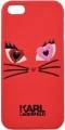 Чехол накладка Karl Lagerfeld для iPhone 5/5S/SE Choupette in love 2, Red (KLHCPSECL2RE)