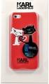Чехол накладка Karl Lagerfeld для iPhone 5/5S/SE Choupette in love, Red (KLHCPSECL1RE)