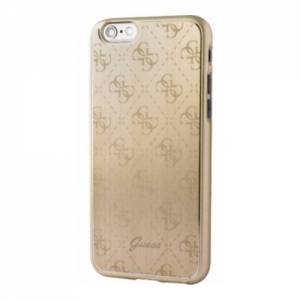 Купить металлический чехол накладку Guess для iPhone 7 / 8 4G Aluminium plate Hard Gold, GUHCP7MEGO