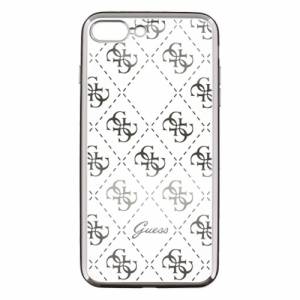 Купить гелевый чехол накладку Guess для iPhone 7 Plus / 7+ / 8 Plus / 8+ 4G Transparent Hard TPU Silver, GUHCP7LTR4GSI